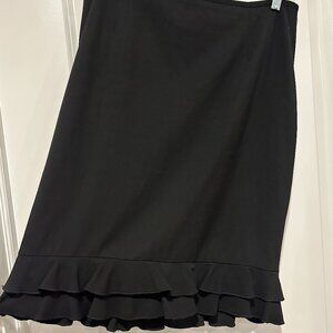 Laundry by Shelli Segal Black Pencil Skirt w/Ruffle Hem, Size 10